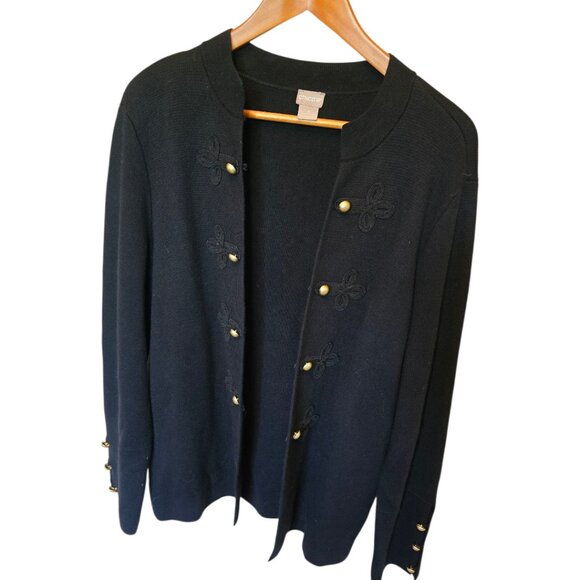 LNWOT  -  CHICO'S Black Knit Sweater sz XL - Picture 1 of 5